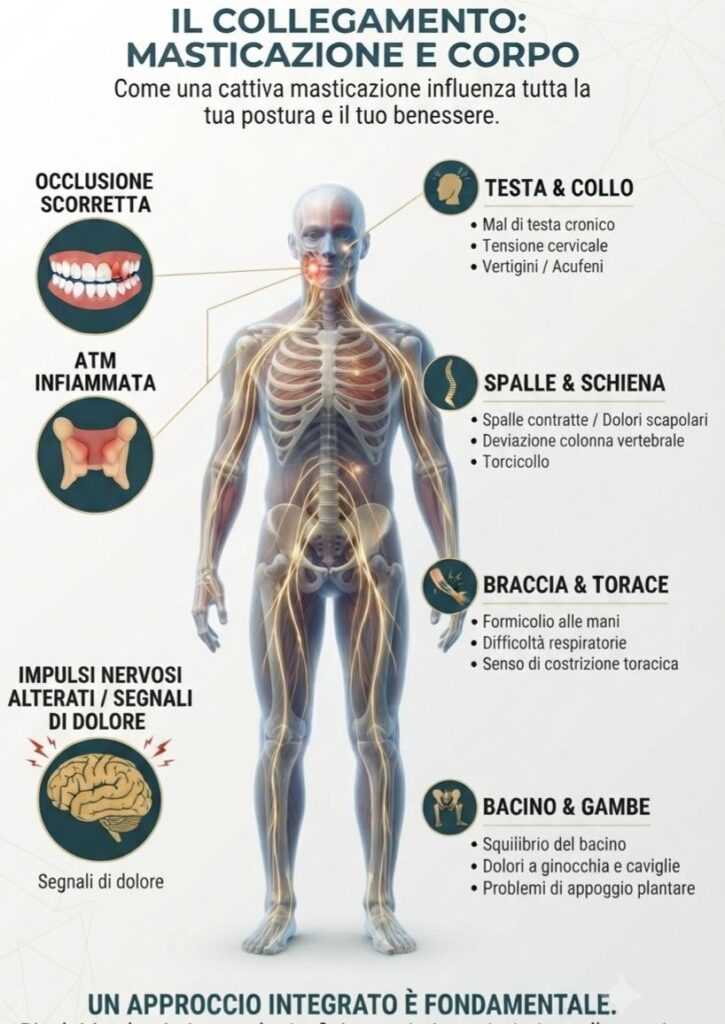 il collegamento fra la masticazione e la postura del corpo