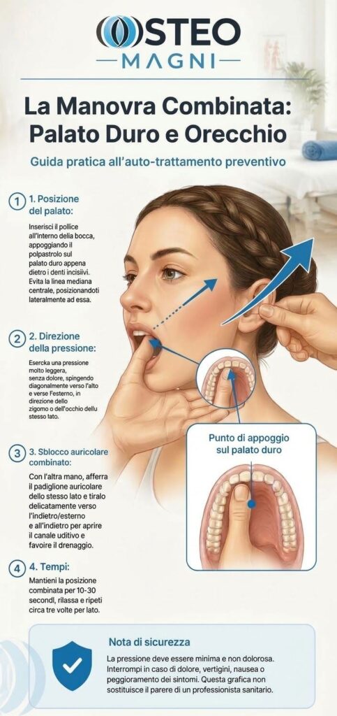 Tecnica per curare sinusiti, congestione nasale, raffreddori, dolori mandibolari